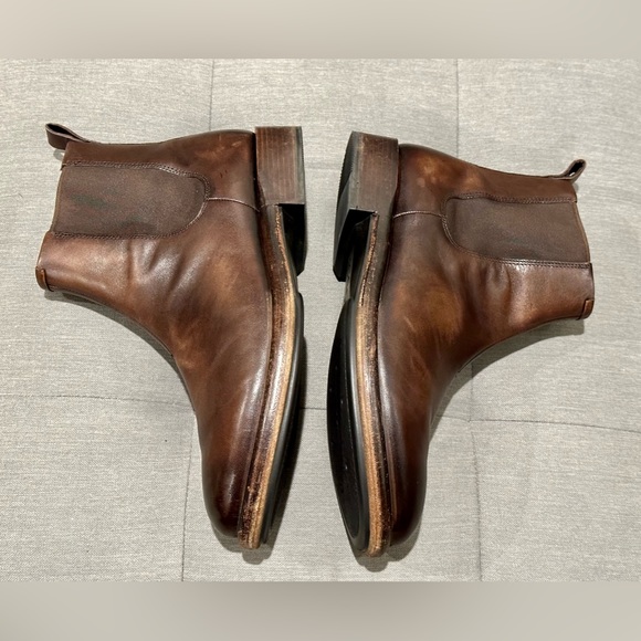 ECCO Men’s Stealth Artisan Chelsea Brown Leather Boots Size 10 - Picture 3 of 10